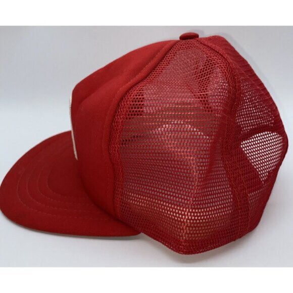 Vintage IH International Harvester Patch Logo Trucker Hat Cap SnapBack Red - Picture 11 of 11